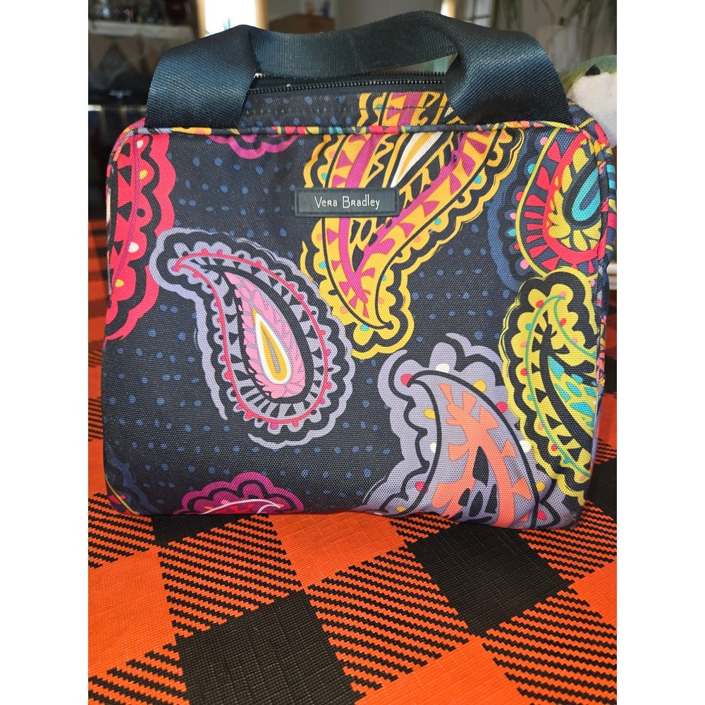 Vera Bradley Insulated Lunch Bag Paisley Print Navy Blue Multicolor Tote